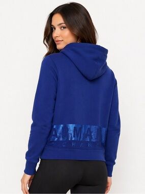 Armani Exchange Royal Blue Zip-Up Hoodie Sweater